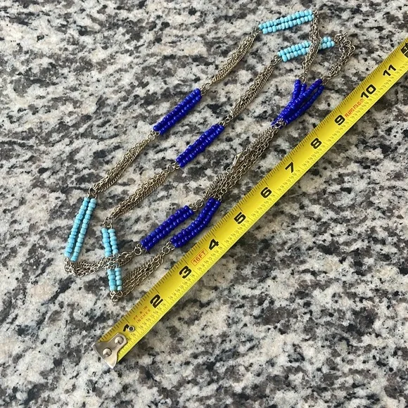 Stunning Cobalt Blue and Gold Beaded Necklace‎ and Bracelet set - Picture 6 of 7